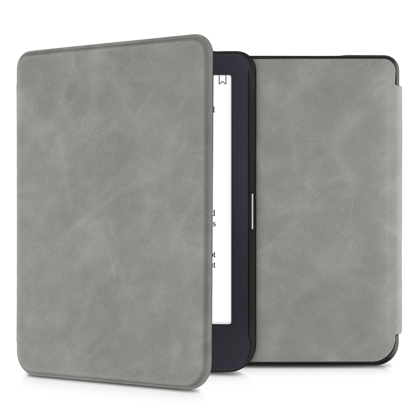 kwmobile Hülle kompatibel mit Tolino Shine 3 - Kunstleder eReader Schutzhülle Cover Case - Grau Grau  
