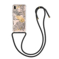 kwmobile Necklace Case compatible with Huawei P20 Lite Silicone Cover with Phone Chain Cherry Blossom Petals