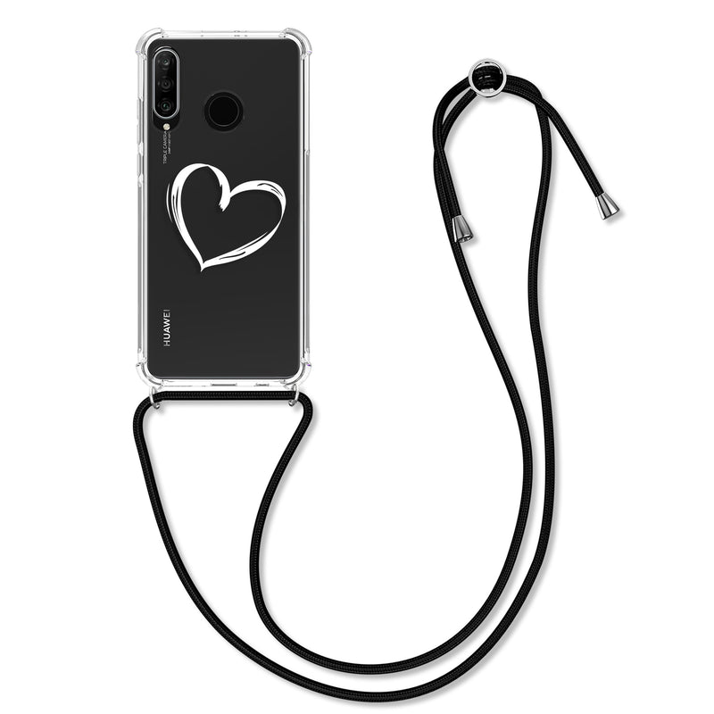 kwmobile Necklace Case Compatible with Huawei P30 Lite Case Silicone Cover with Lanyard