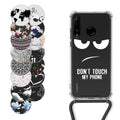 kwmobile Necklace Case Compatible with Huawei P30 Lite Case Silicone Cover with Lanyard