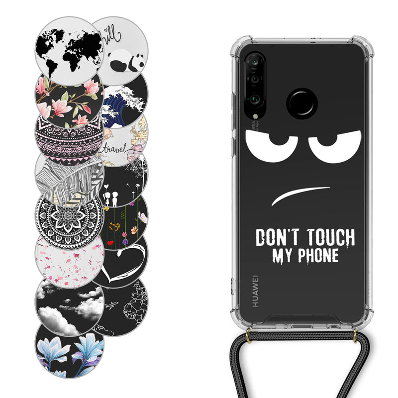 kwmobile Necklace Case Compatible with Huawei P30 Lite Case Silicone Cover with Lanyard