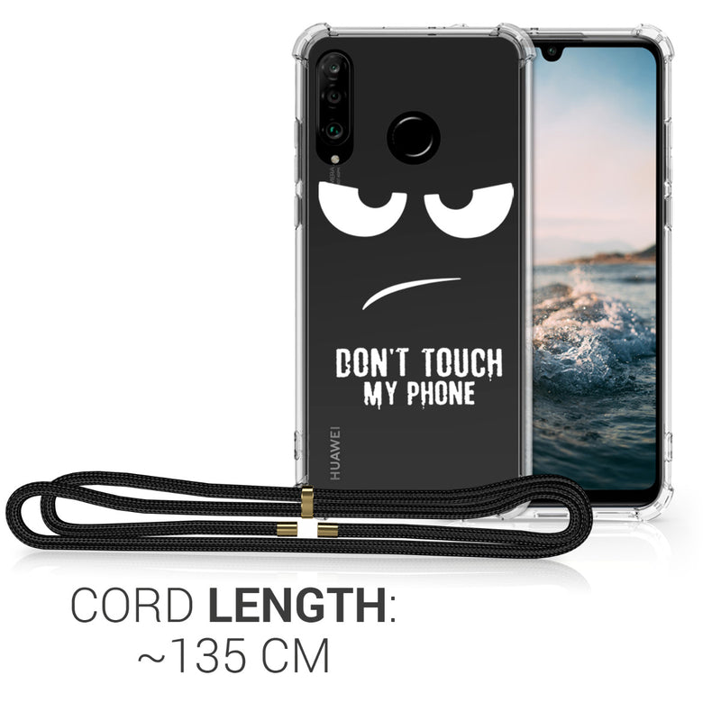 kwmobile Necklace Case Compatible with Huawei P30 Lite Case Silicone Cover with Lanyard