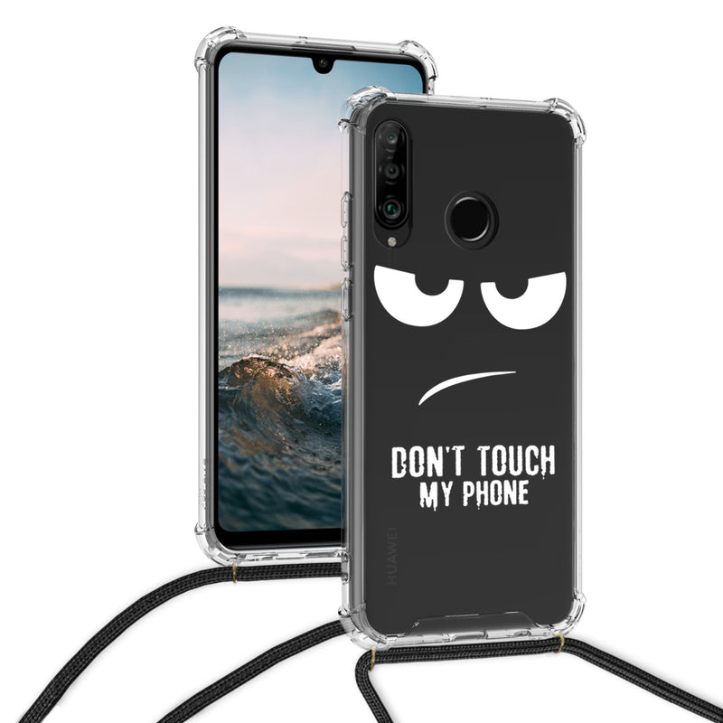 kwmobile Necklace Case Compatible with Huawei P30 Lite Case Silicone Cover with Lanyard