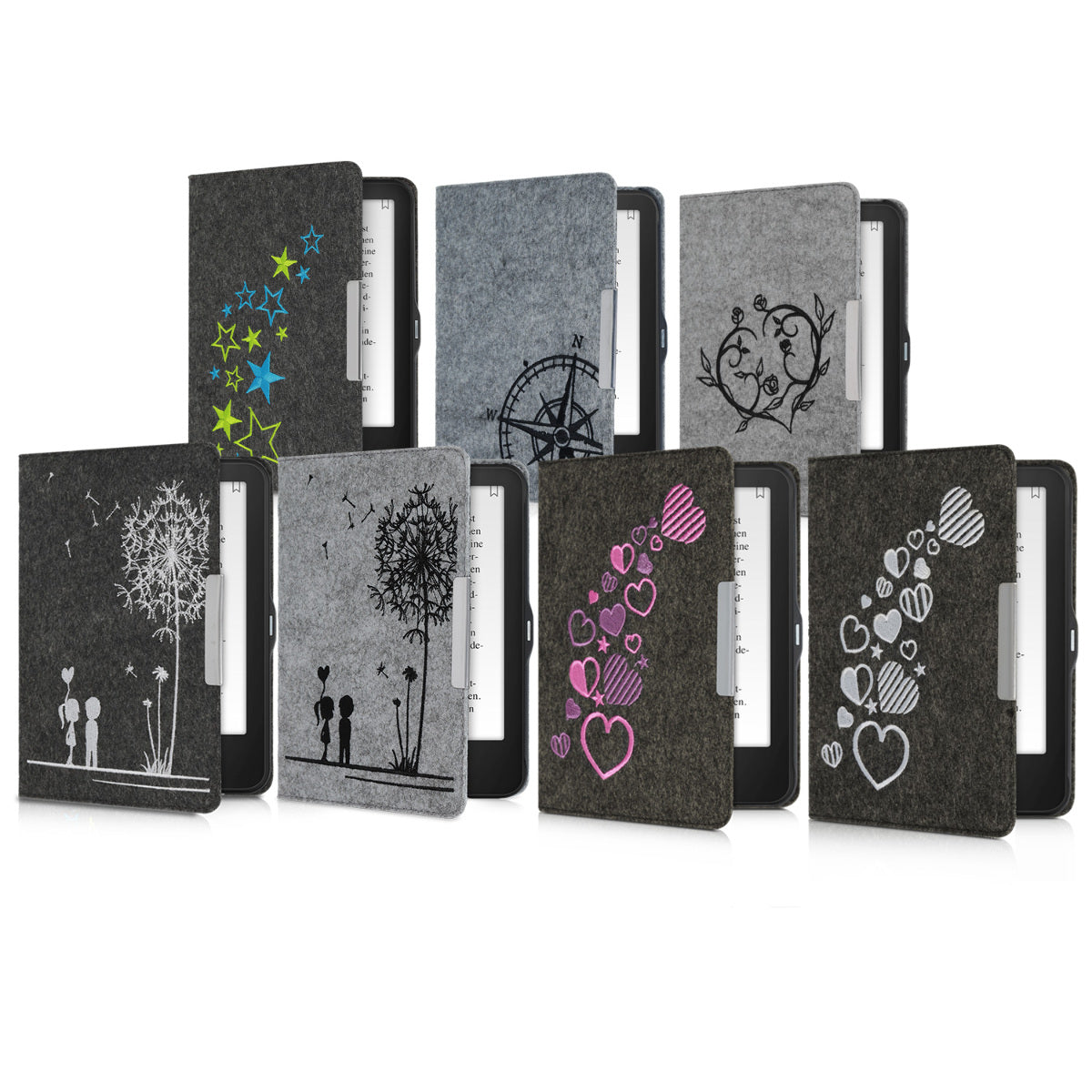 kwmobile Case Compatible with Tolino Vision 1 / 2 / 3 / 4 HD eReader Protective Cover Case