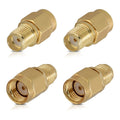 kwmobile 4x F-Buchse auf SMA Stecker Adapter - F-Buchse Female ohne Pin zu SMA Male mit Pin Konverter - SMA-Adapter Koaxial Steckverbinder Silber  [dsg07]