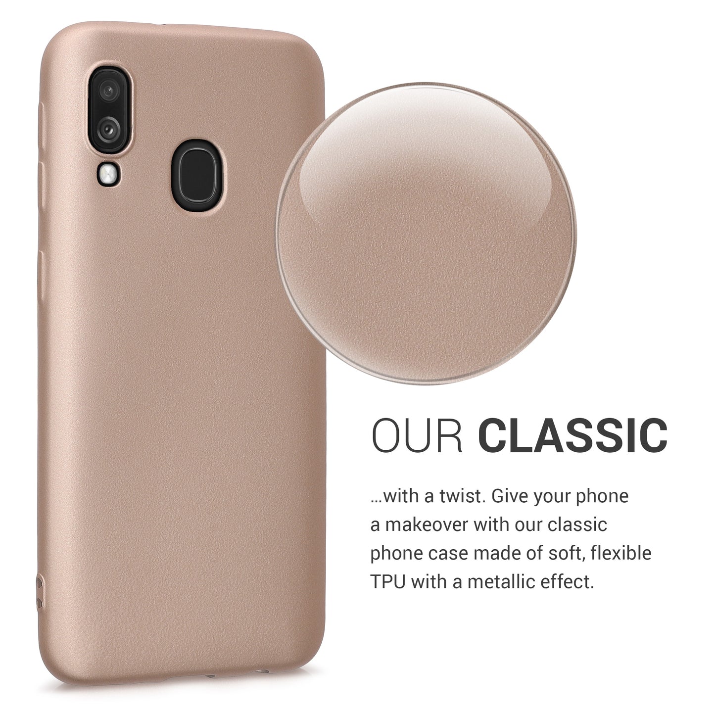 kwmobile Phone Case for Samsung Galaxy A40 - Metallic Shimmering Silicone Case - Protective Cover