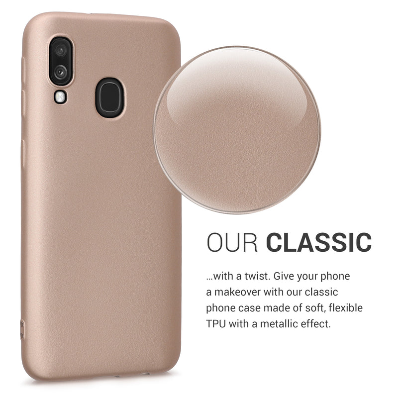 kwmobile Phone Case for Samsung Galaxy A40 - Metallic Shimmering Silicone Case - Protective Cover
