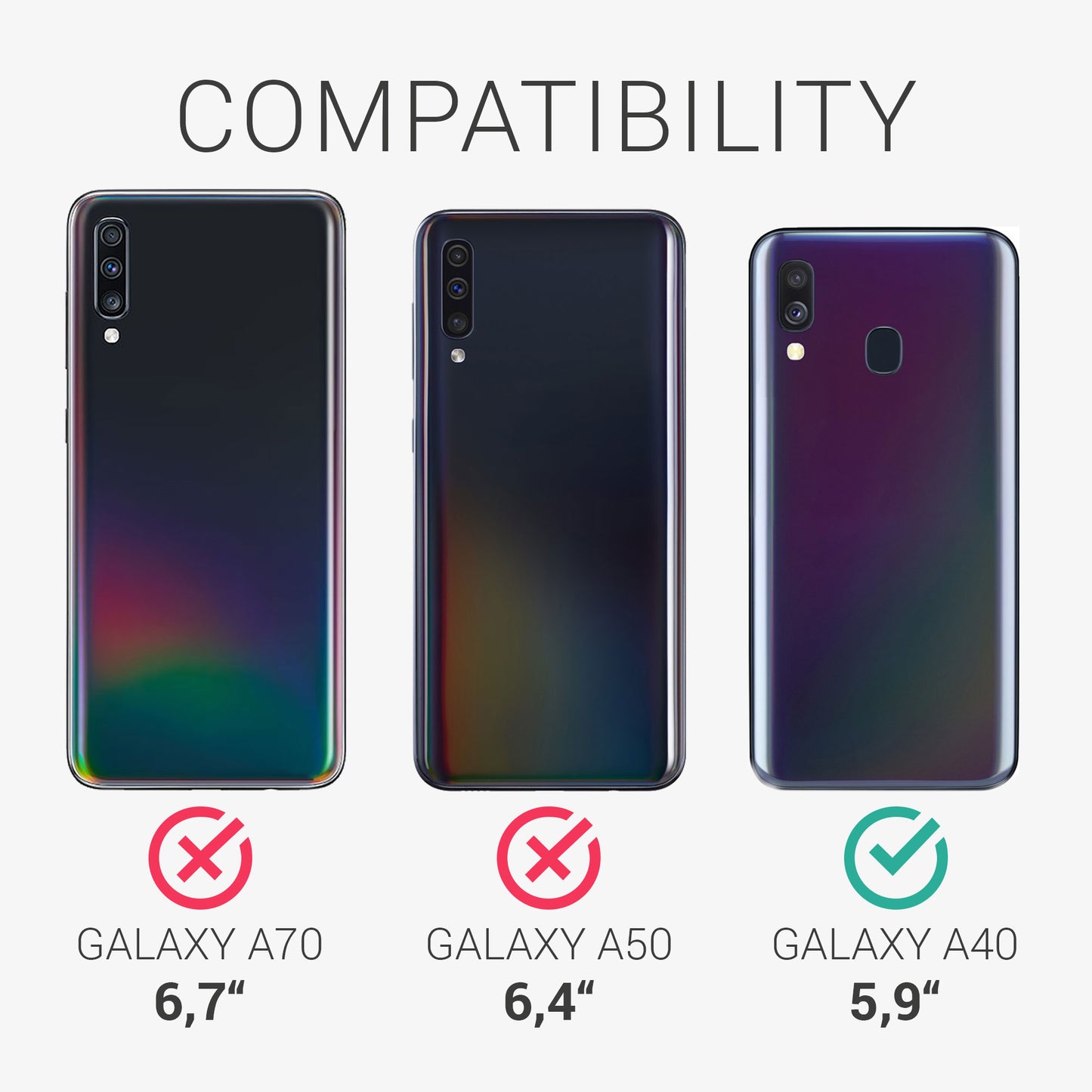 kwmobile Phone Case for Samsung Galaxy A40 - Metallic Shimmering Silicone Case - Protective Cover