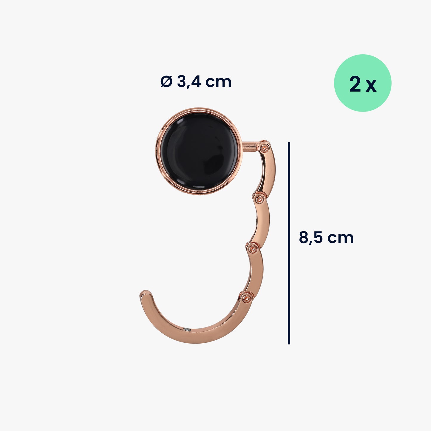 kwmobile Bag Holder for Table - 2x Handbag Holder for Table - Foldable Bag Hook - Bag Hanger - Bag Holder Hook - Table Hook Set