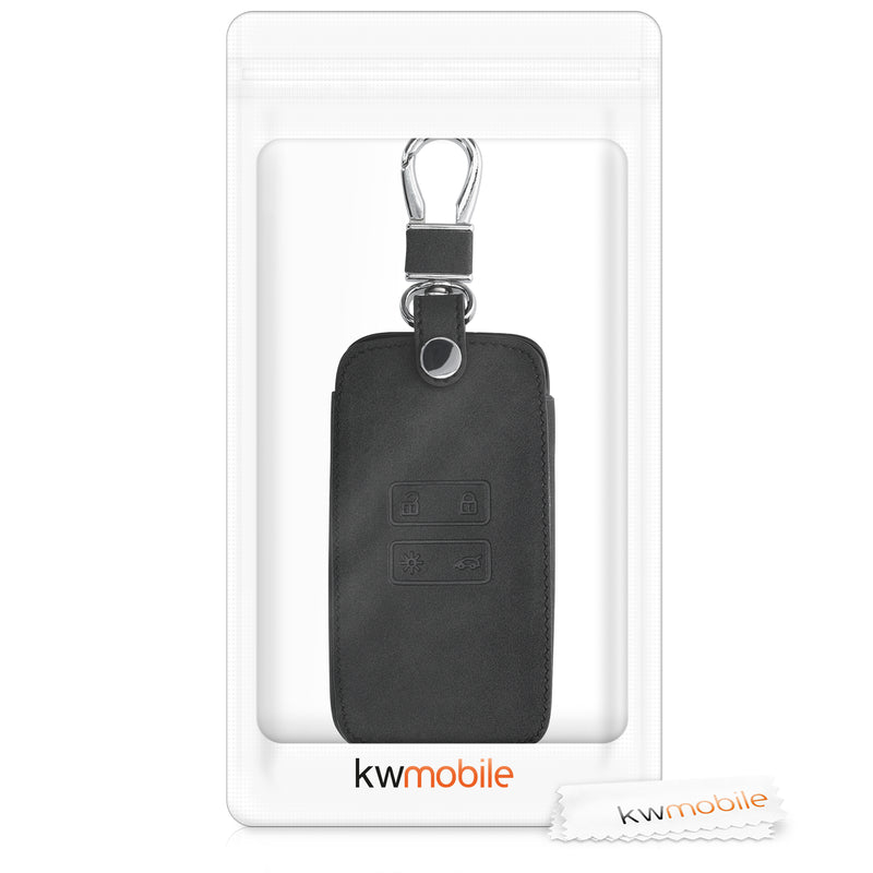 kwmobile Car Key Cover compatible with Renault 4-Button Smart Key (Keyless Go Only) Faux Leather Protective Case Cover