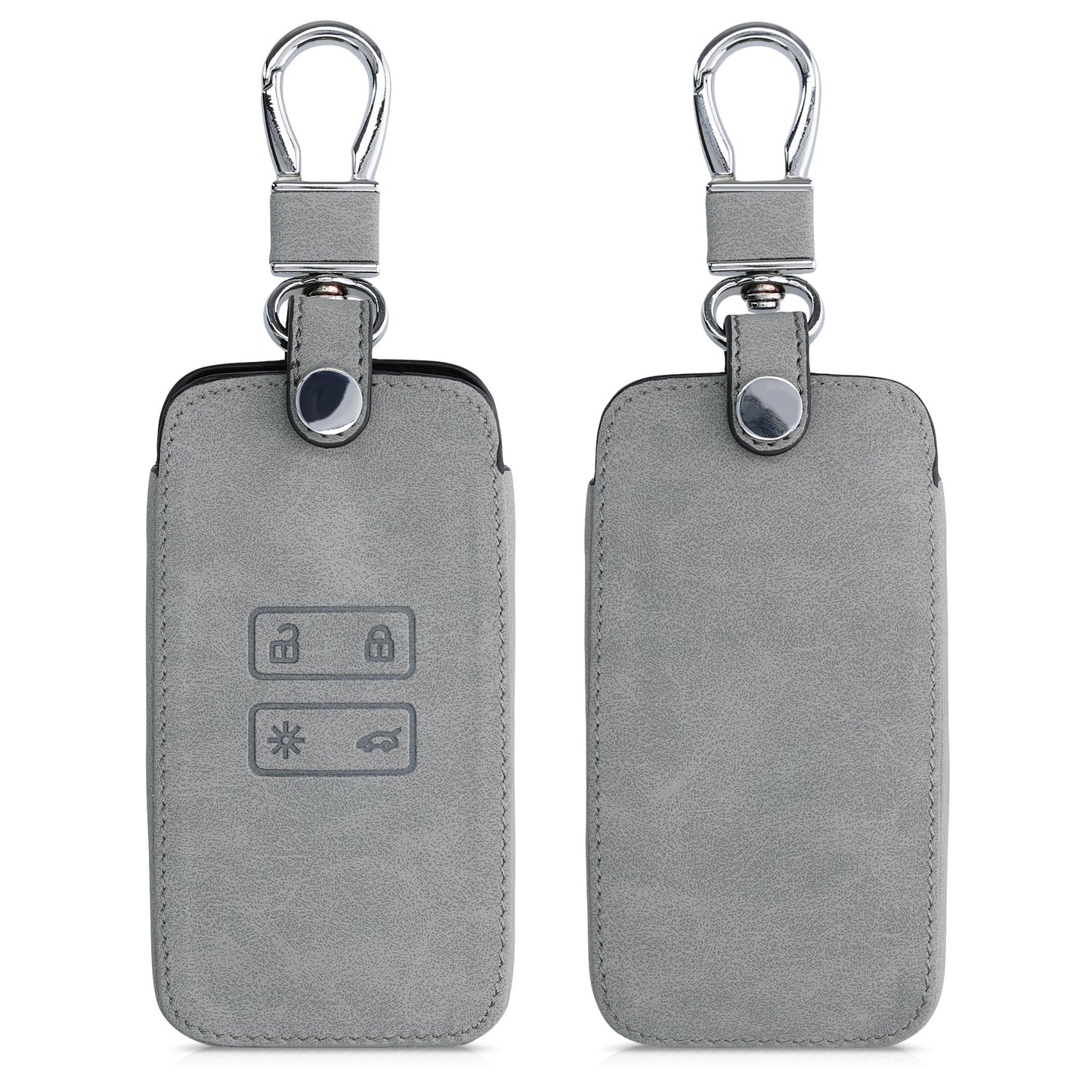 kwmobile Car Key Cover compatible with Renault 4-Button Smart Key (Keyless Go Only) Faux Leather Protective Case Cover