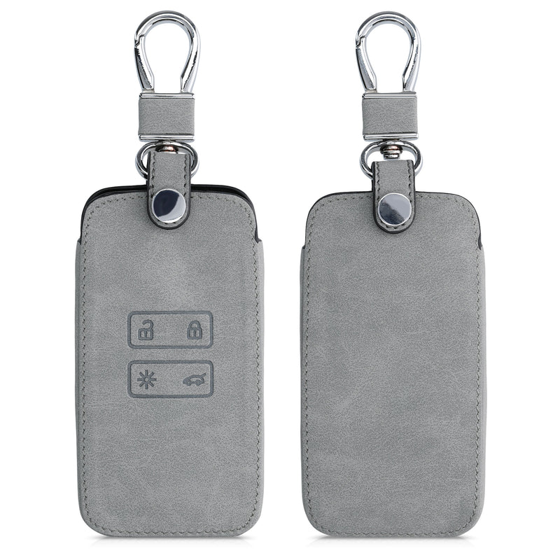 kwmobile Car Key Cover compatible with Renault 4-Button Smart Key (Keyless Go Only) Faux Leather Protective Case Cover