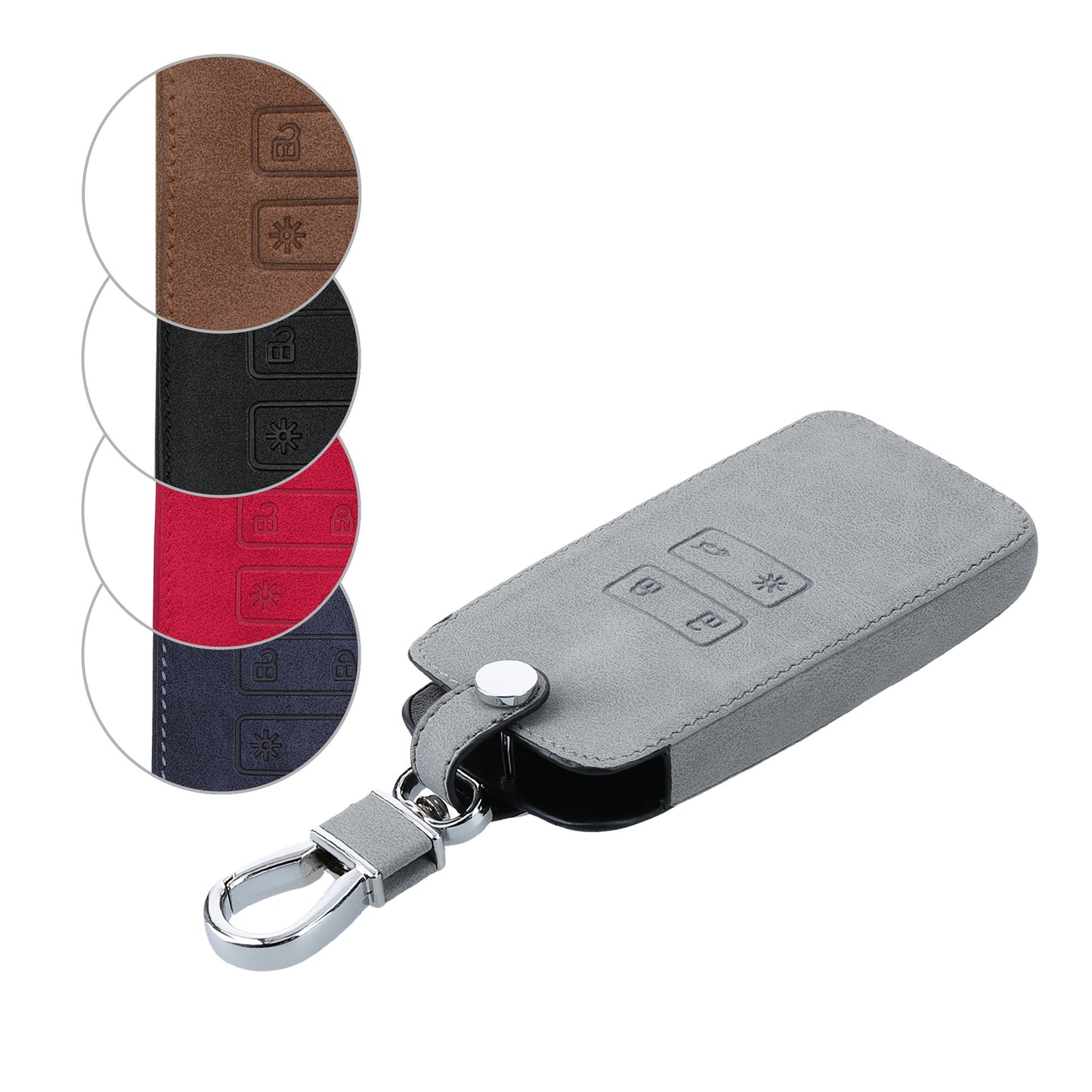 kwmobile Car Key Cover compatible with Renault 4-Button Smart Key (Keyless Go Only) Faux Leather Protective Case Cover