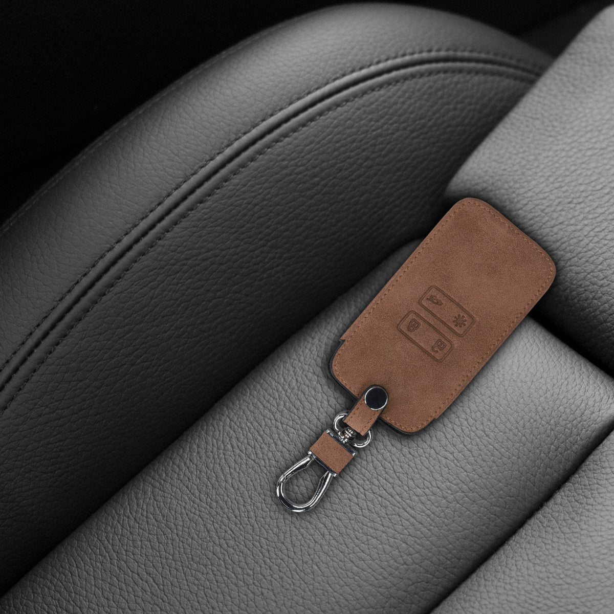 kwmobile Car Key Cover compatible with Renault 4-Button Smart Key (Keyless Go Only) Faux Leather Protective Case Cover