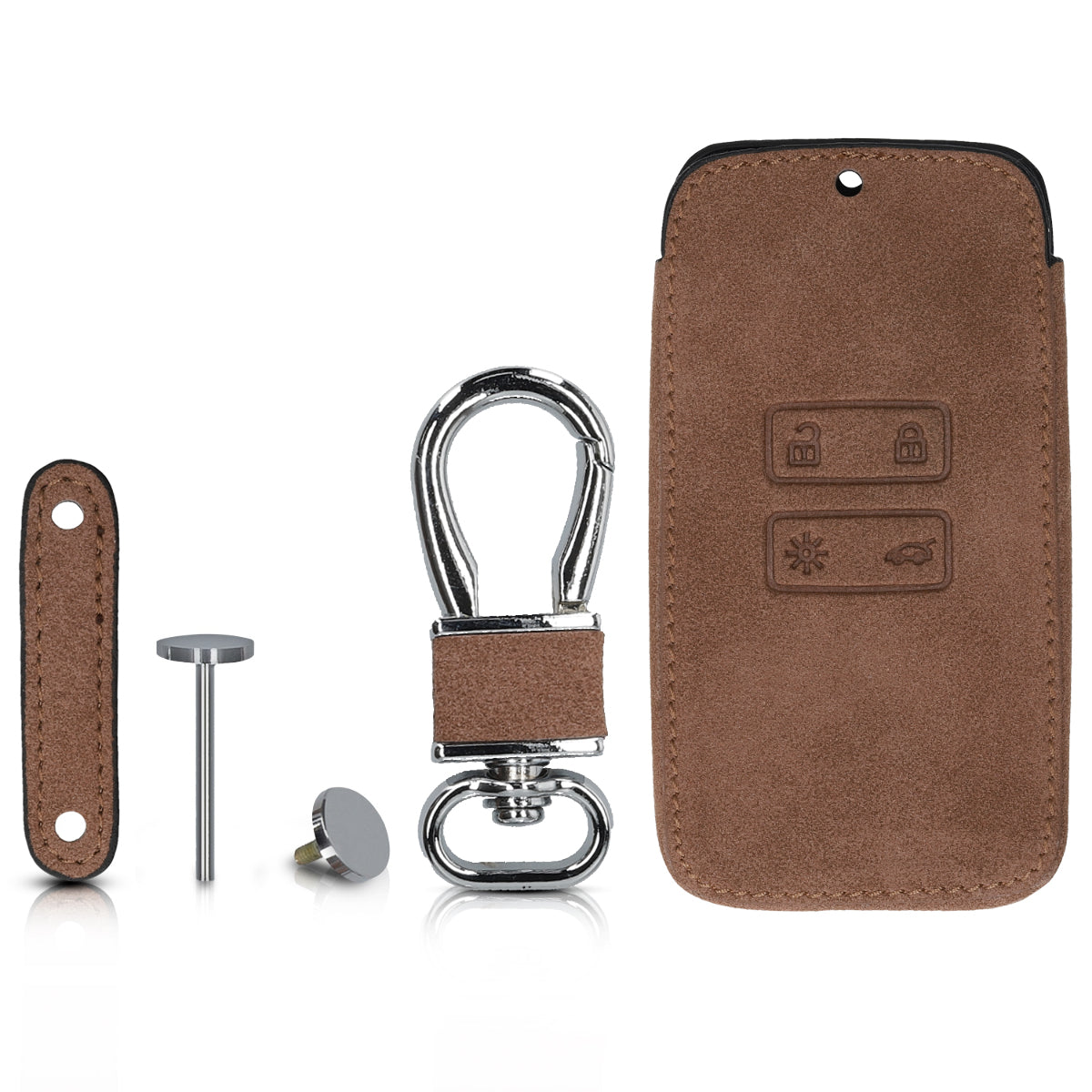kwmobile Car Key Cover compatible with Renault 4-Button Smart Key (Keyless Go Only) Faux Leather Protective Case Cover
