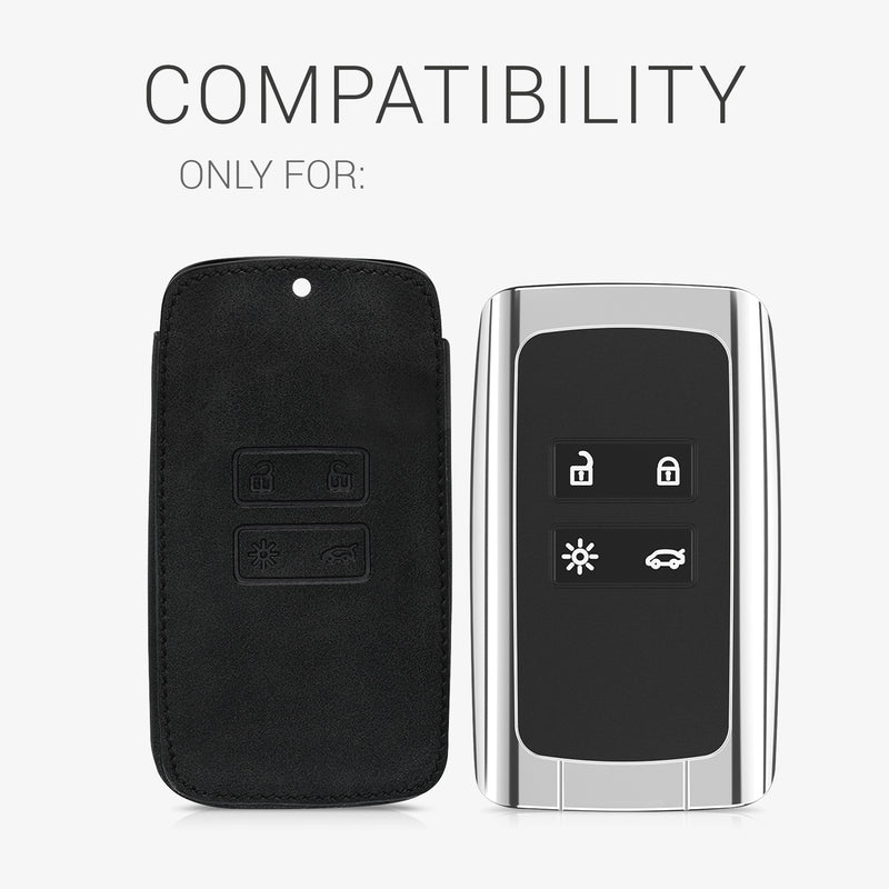 kwmobile Car Key Cover compatible with Renault 4-Button Smart Key (Keyless Go Only) Faux Leather Protective Case Cover