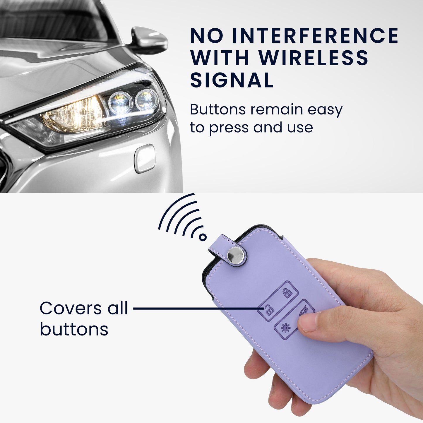 kwmobile Car Key Cover Compatible with Renault 4-Button Smart Key (Keyless Go Only) - Faux Leather Protective Case Key Cover