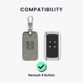 kwmobile Car Key Shell compatible with Renault 4-Button Smart Key (Keyless Go only) Protective Cover