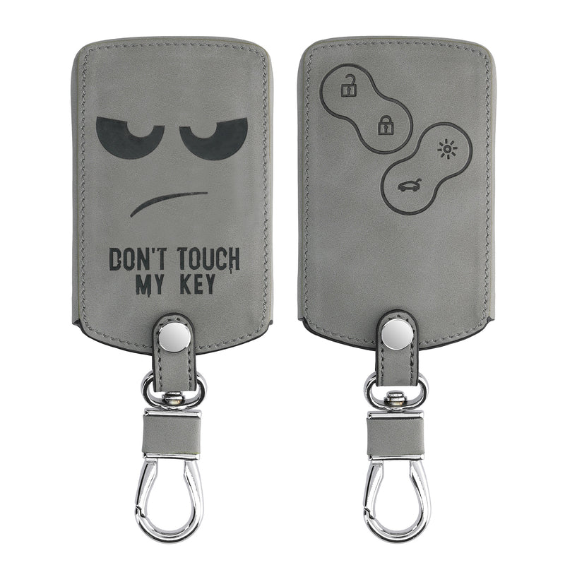 kwmobile Car Key Cover Compatible with Renault 4-Button Smart Key (Keyless Go Only) - Faux Leather Protective Case Key Fob Cover