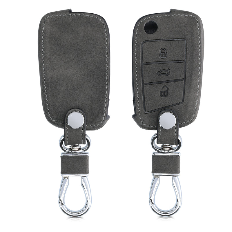kwmobile Car Key Cover Compatible with VW Golf 7 MK7 3-Button Car Key Fob Faux Leather Protector Key Cover