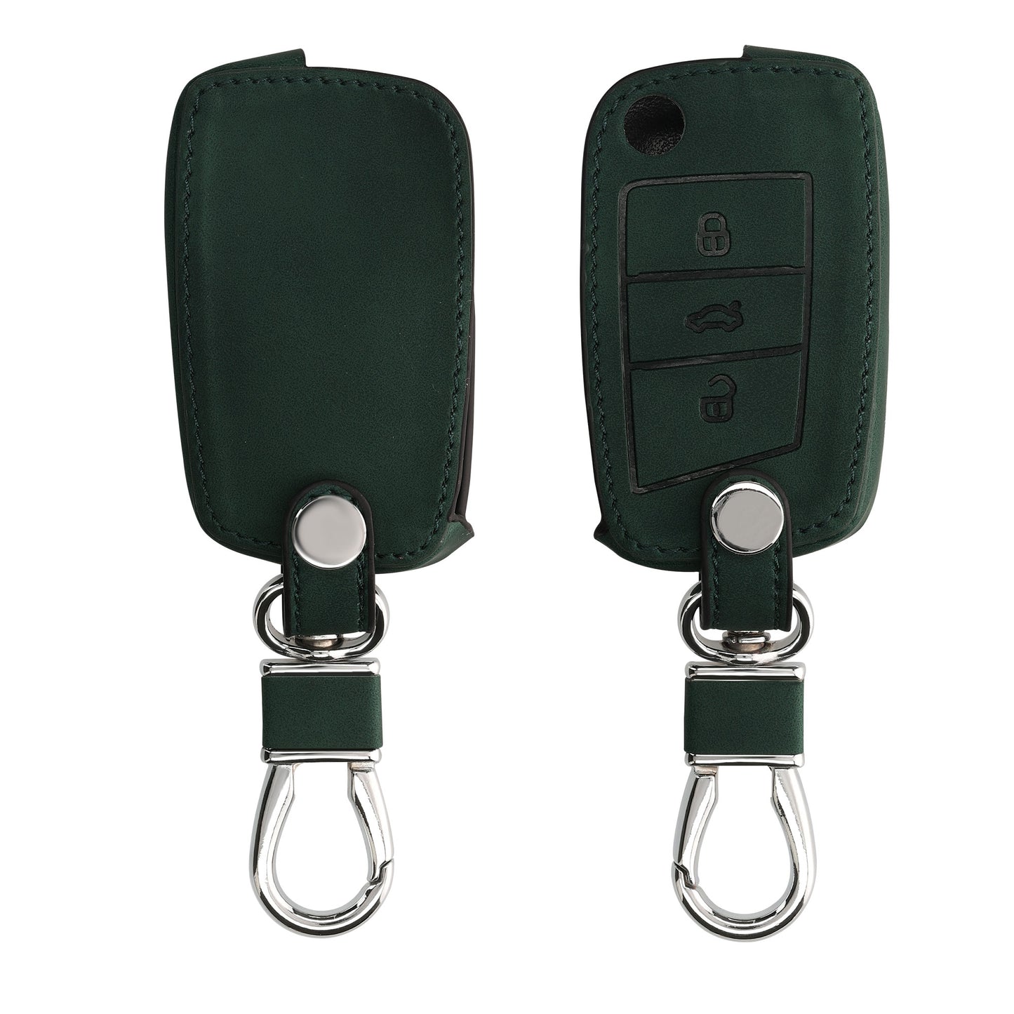 kwmobile Car Key Cover Compatible with VW Golf 7 MK7 3-Button Car Key Fob Faux Leather Protector Key Cover