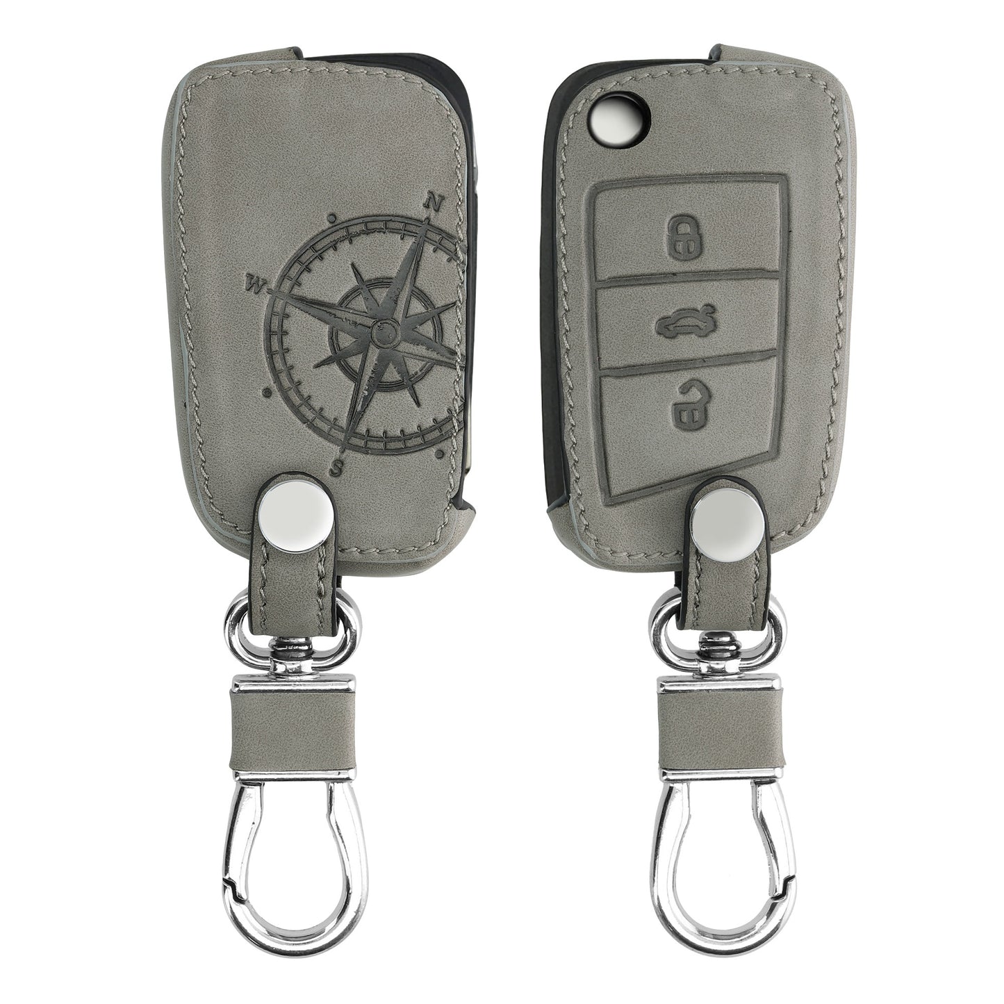 kwmobile Car Key Fob Cover Compatible with VW Golf 7 MK7 3-Button Car Key Artificial Leather Protective Cover Key Case