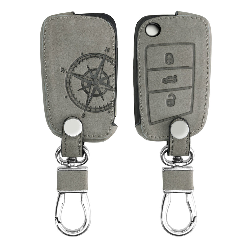 kwmobile Car Key Fob Cover Compatible with VW Golf 7 MK7 3-Button Car Key Artificial Leather Protective Cover Key Case