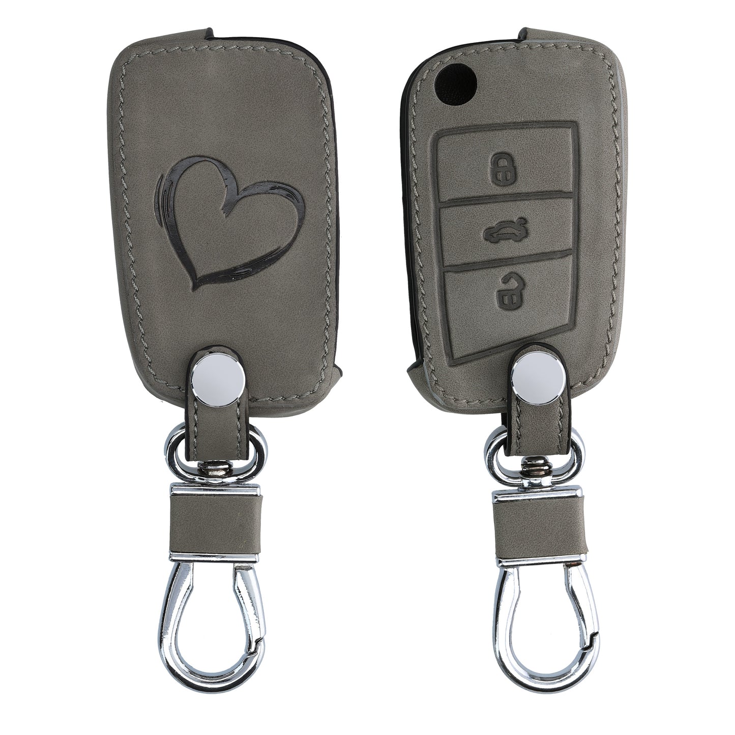 kwmobile Car Key Fob Cover Compatible with VW Golf 7 MK7 3-Button Car Key Artificial Leather Protective Cover Key Case
