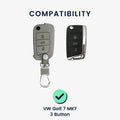 kwmobile Car Key Fob Cover Compatible with VW Golf 7 MK7 3-Button Car Key Artificial Leather Protective Cover Key Case