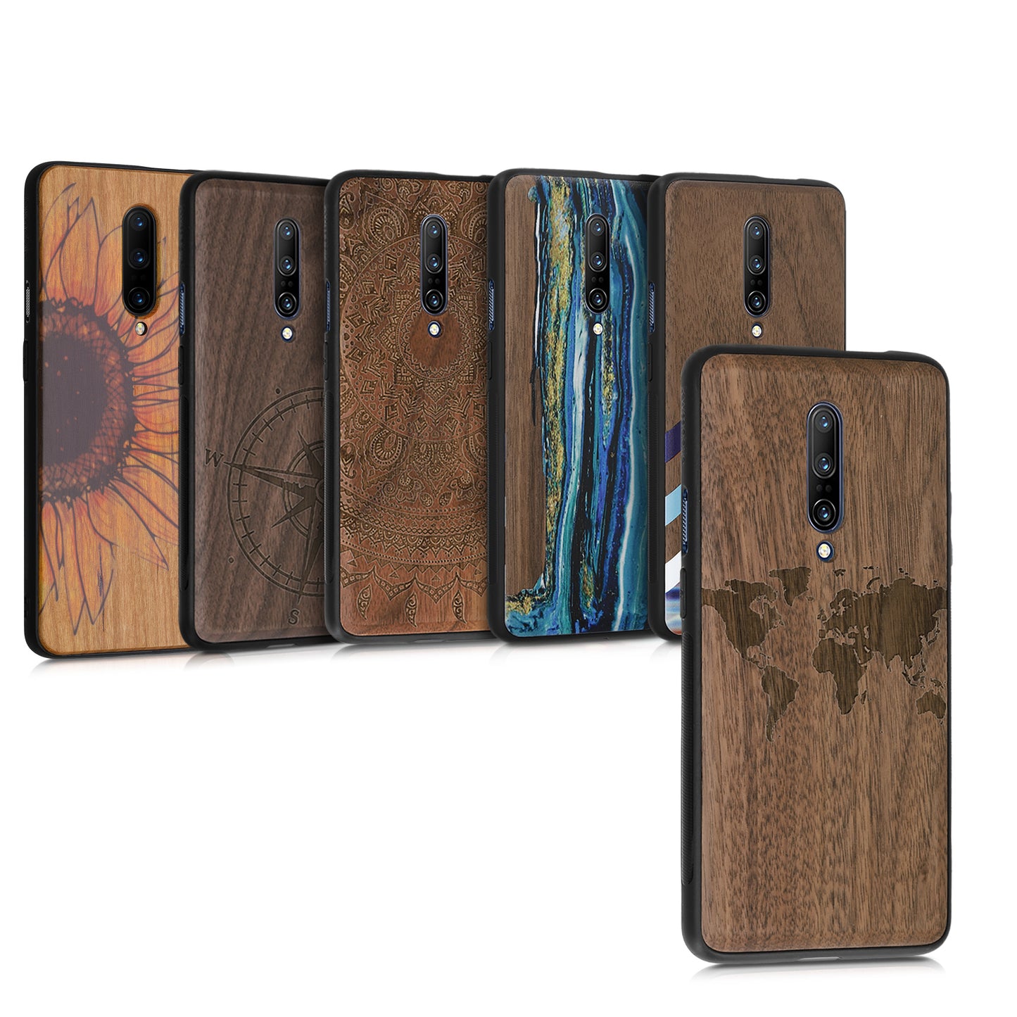kwmobile Case Compatible with OnePlus 7 Pro - Cell Phone Cover - TPU Phone Case Compass Vintage