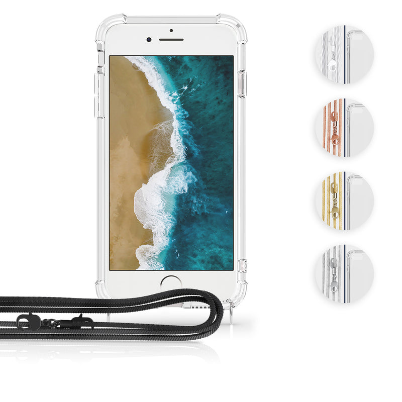 kwmobile Schutzhülle kompatibel mit Apple iPhone SE (2022) / iPhone SE (2020) / iPhone 8 / iPhone 7 - Hülle - Handykette - Silikon Handyhülle Cover Case Rosegold Transparent Rosegold  
