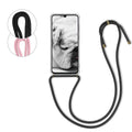 kwmobile Necklace Case kompatibel mit Samsung Galaxy A70 Hülle - Silikon Cover mit Handykette - Band Handyhülle Transparent Schwarz Transparent  