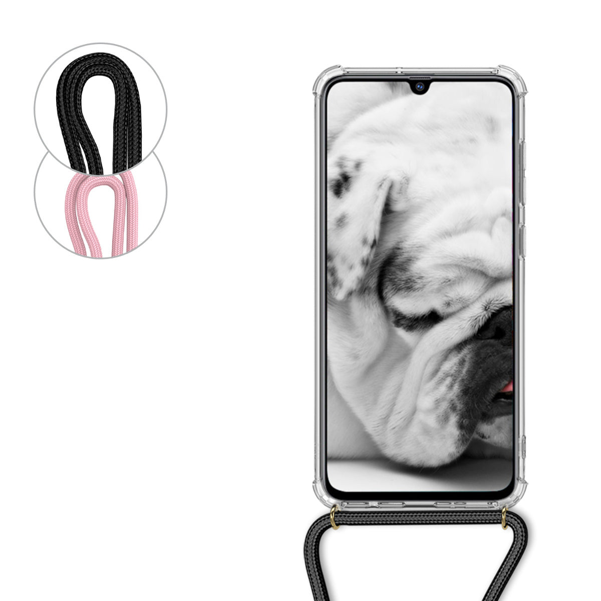 kwmobile Necklace Case Compatible with Samsung Galaxy A70 Silicone Cover with Lanyard Mobile Phone Case