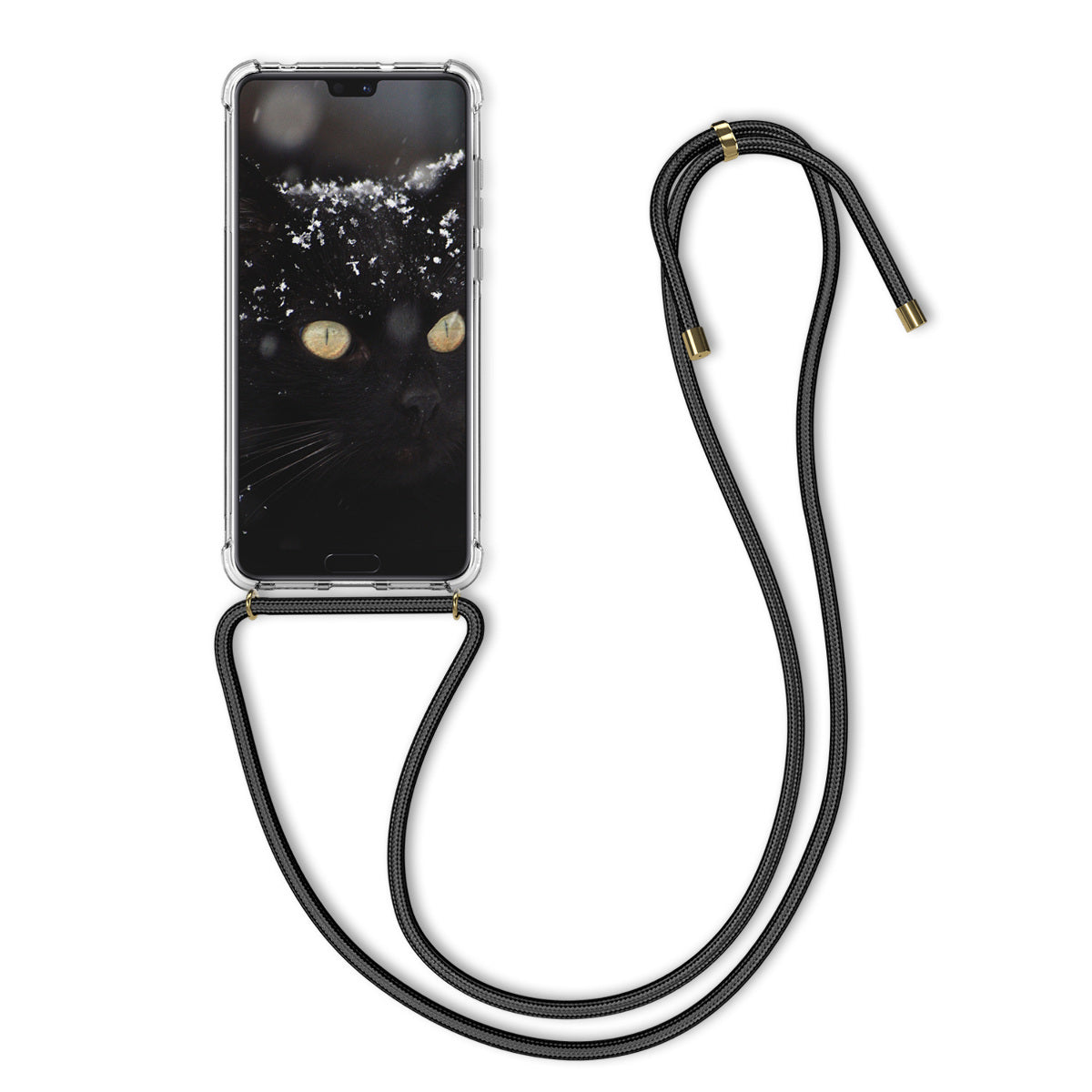kwmobile Necklace Case Compatible with Huawei P20 Pro Silicone Cover with Lanyard Strap Phone Case