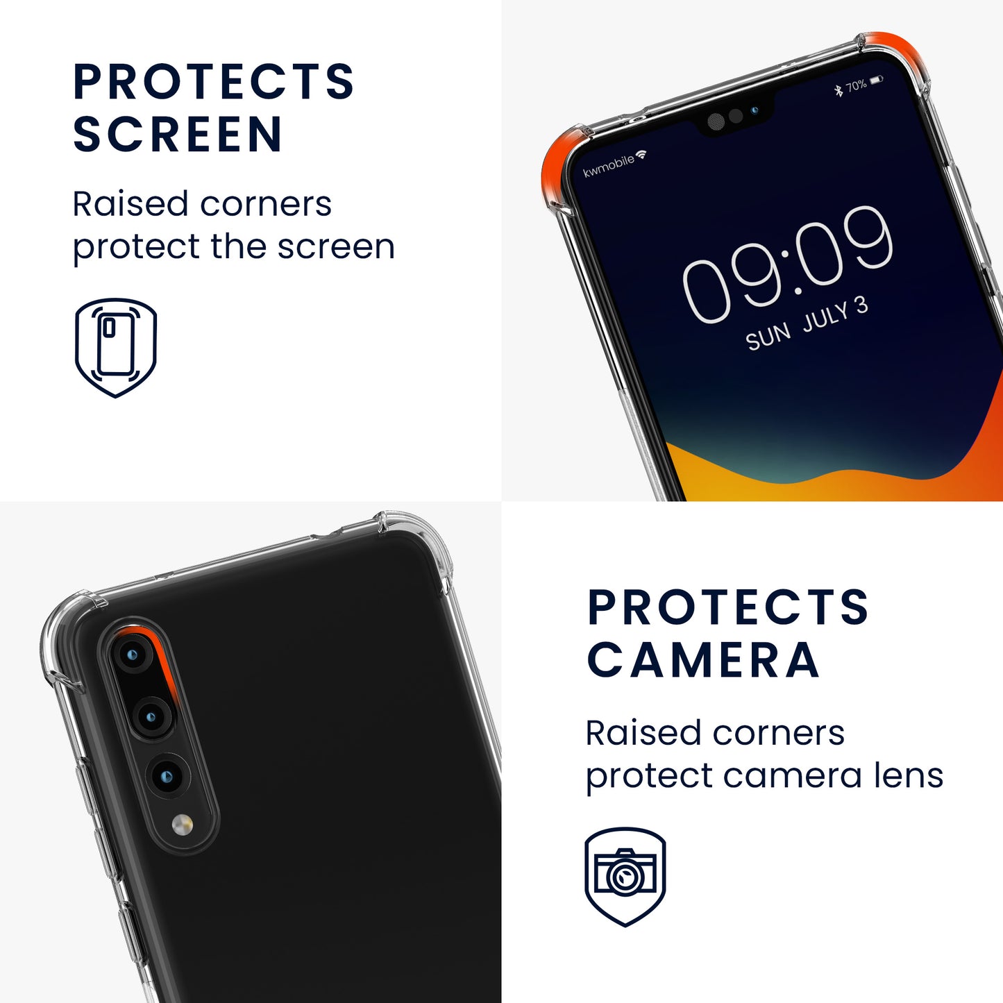 kwmobile Necklace Case Compatible with Huawei P20 Pro Silicone Cover with Lanyard Strap Phone Case
