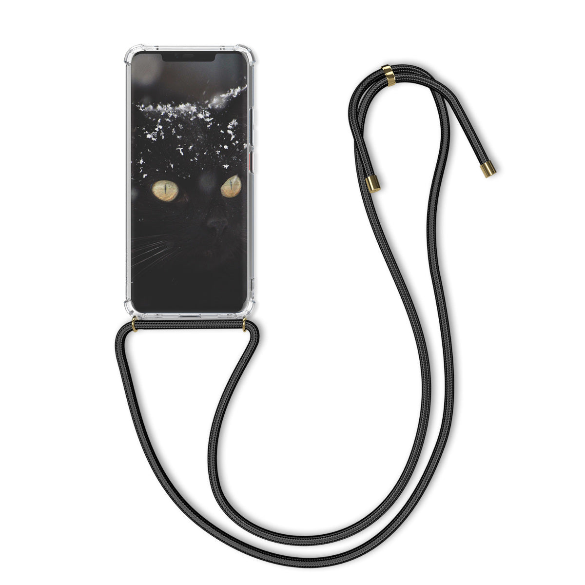 kwmobile Necklace Case compatible with Huawei Mate 20 Pro - Silicone Cover with Lanyard Strap Case