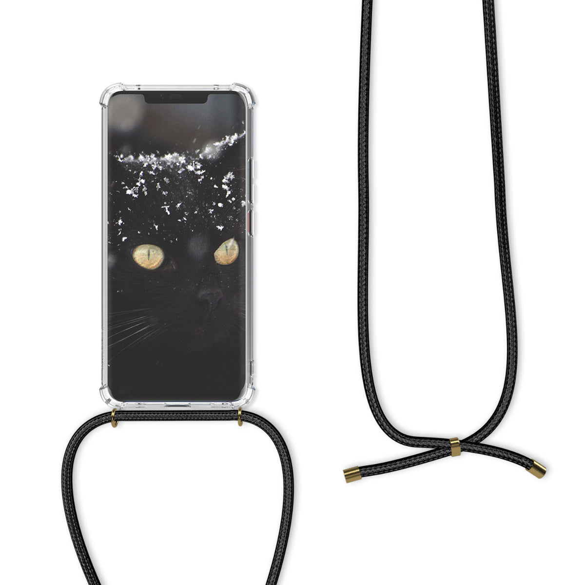 kwmobile Necklace Case compatible with Huawei Mate 20 Pro - Silicone Cover with Lanyard Strap Case