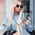 kwmobile Necklace Case compatible with Huawei Mate 20 Pro - Silicone Cover with Lanyard Strap Case