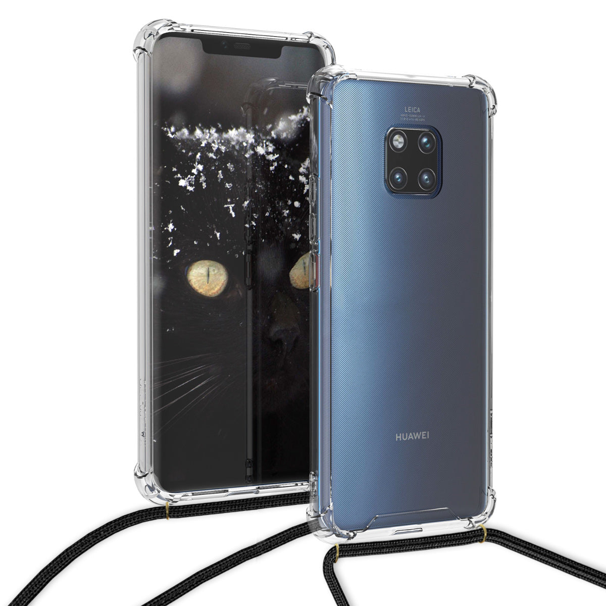 kwmobile Necklace Case compatible with Huawei Mate 20 Pro - Silicone Cover with Lanyard Strap Case