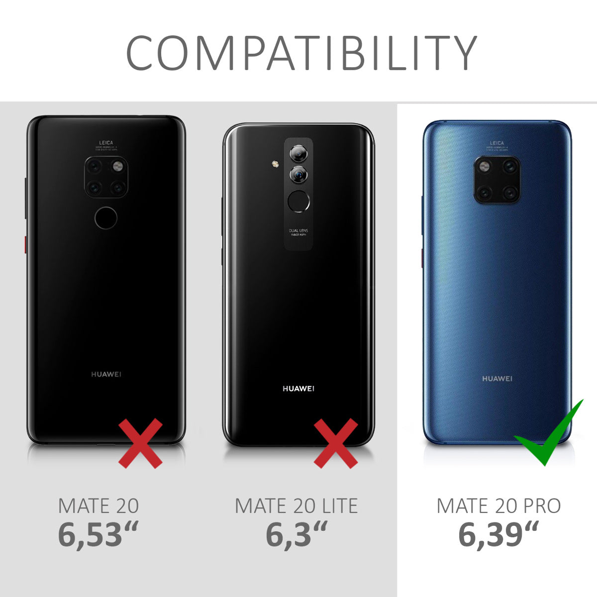 kwmobile Necklace Case compatible with Huawei Mate 20 Pro - Silicone Cover with Lanyard Strap Case