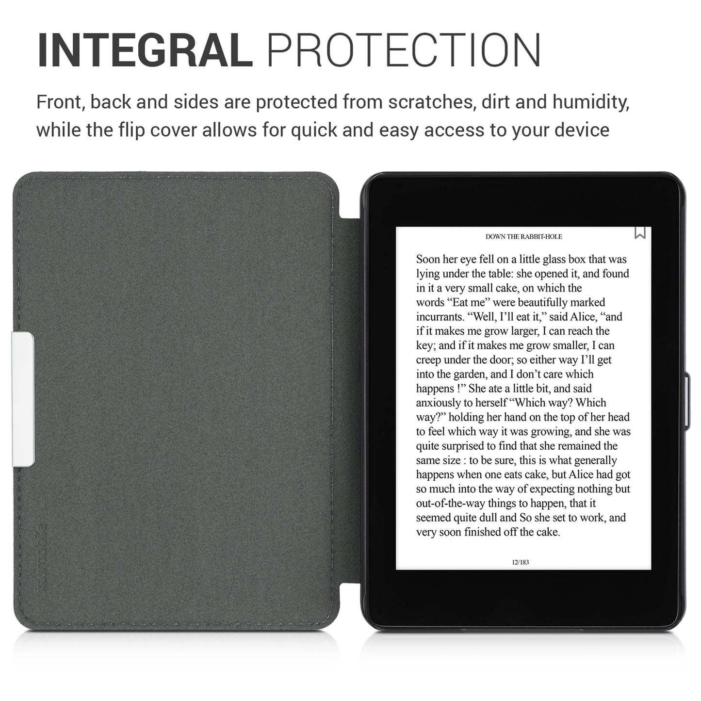 kwmobile Case for Amazon Kindle Paperwhite (10th Gen - 2018) Cover - eReader Faux Leather Case with Auto Sleep Function - Dandelion Love