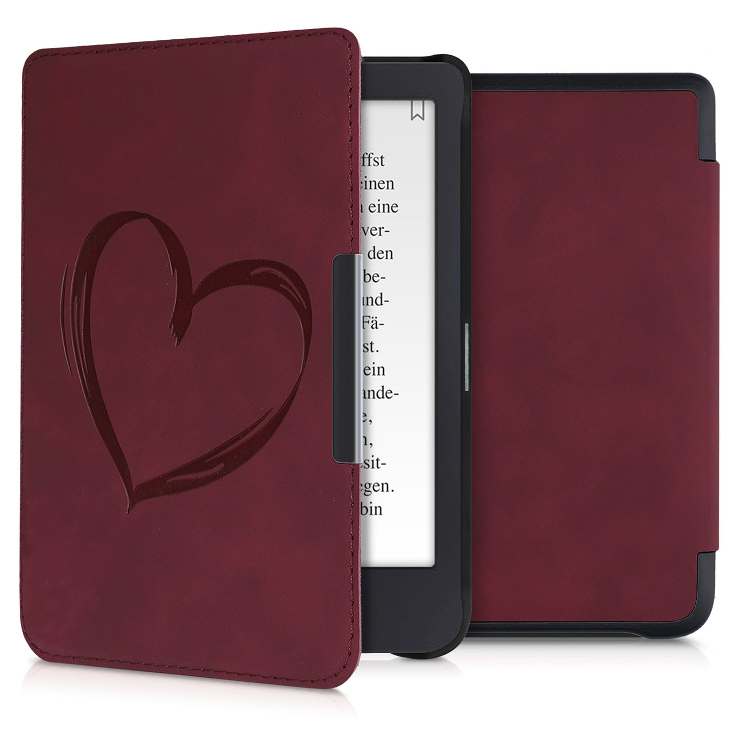 kwmobile Protective Case for Tolino Shine 3 - eReader Cover Made of Faux Leather with Auto Sleep Function