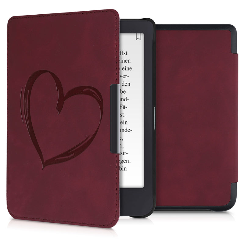 kwmobile Protective Case for Tolino Shine 3 - eReader Cover Made of Faux Leather with Auto Sleep Function