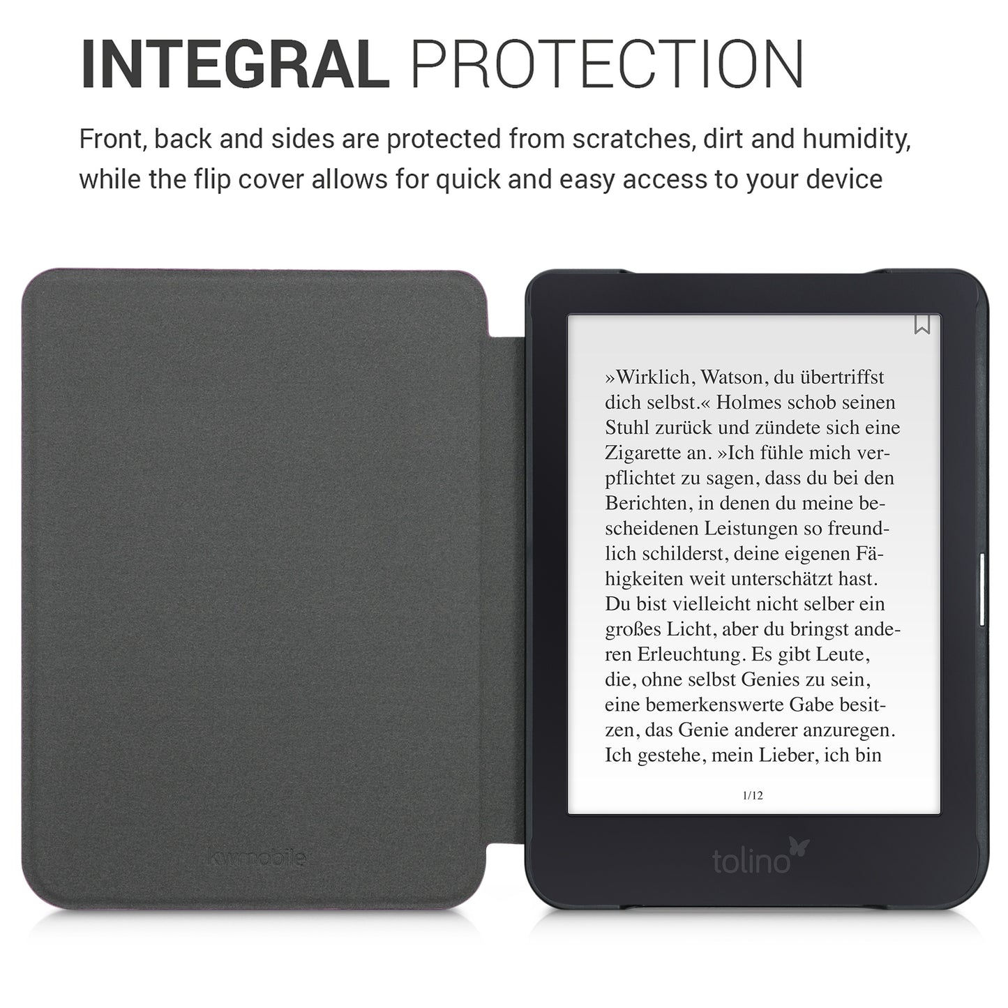 kwmobile Case Compatible with Tolino Shine 3 Protective Case Cover