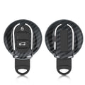 kwmobile Autoschlüssel Hülle kompatibel mit Mini 3-Tasten Smart Key Autoschlüssel - Hardcover Schutzhülle Schlüsselhülle Cover Carbon Schwarz Schwarz  [dsg01]
