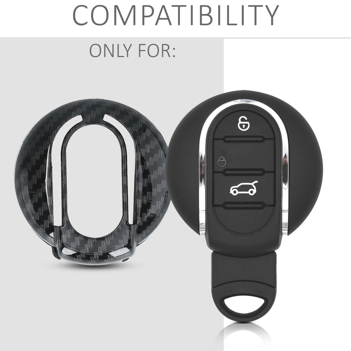 kwmobile Car Key Cover Compatible with Mini 3-Button Smart Key Car Key Hard Case Protective Cover Key Fob Cover