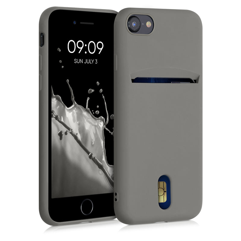 kwmobile Case Compatible with Apple iPhone SE (2022) / iPhone SE (2020) / iPhone 8 / iPhone 7 - Phone Cover with Card Slot