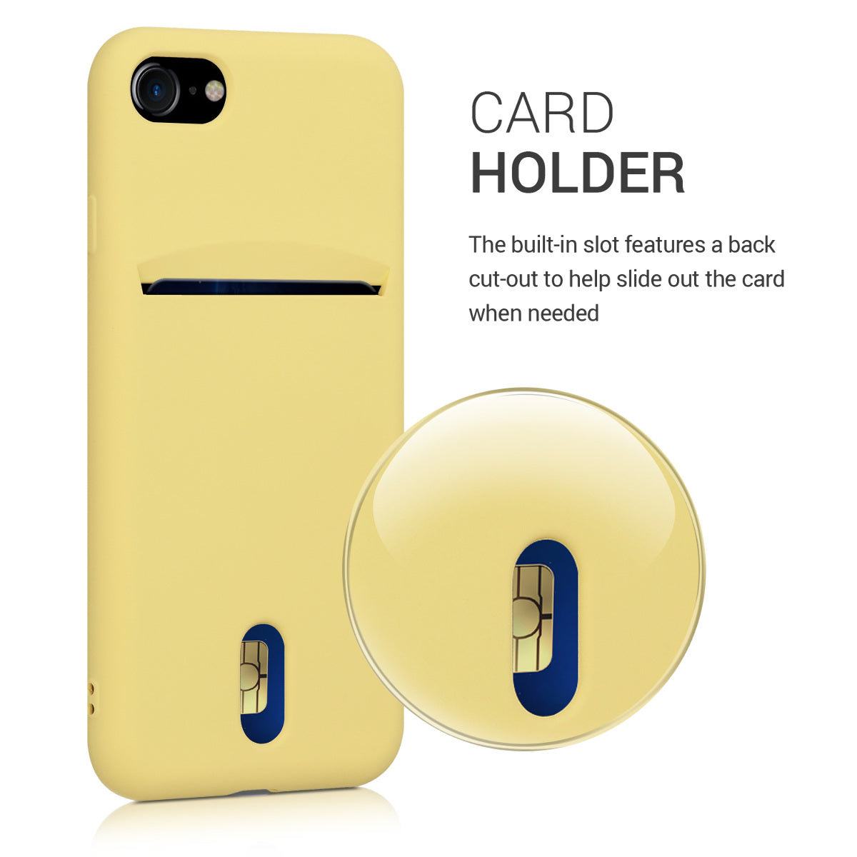 kwmobile Case Compatible with Apple iPhone SE (2022) / iPhone SE (2020) / iPhone 8 / iPhone 7 - Phone Cover with Card Slot