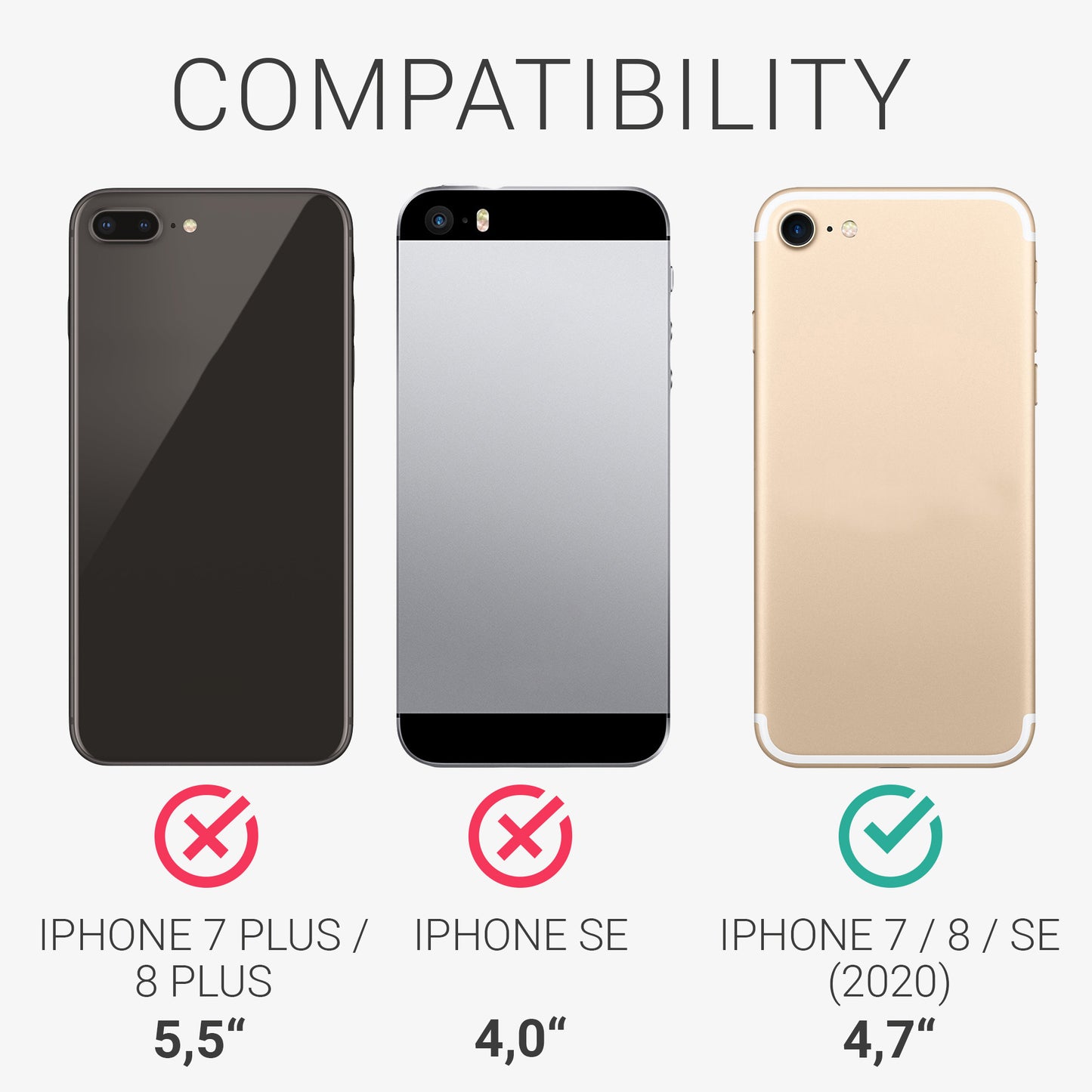 kwmobile Case Compatible with Apple iPhone SE (2022) / iPhone SE (2020) / iPhone 8 / iPhone 7 - Phone Cover with Card Slot