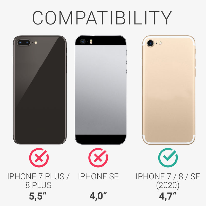 kwmobile Case Compatible with Apple iPhone SE (2022) / iPhone SE (2020) / iPhone 8 / iPhone 7 - Phone Cover with Card Slot
